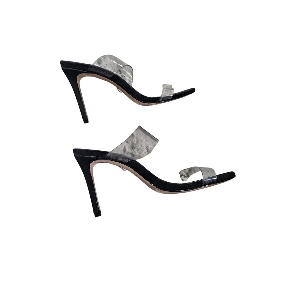SCHUTZ Women's Blanck PVC Dress Sandal black size 6b